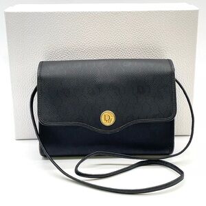 Authentic Christian Dior Black Leather Shoulder Bag